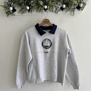 Vintage 90s San Diego Nautical Sailboat Peter Pan Sweater Medium GG810